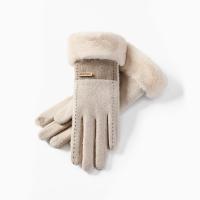 Wool Women Gloves can touch screen & thermal plain dyed Solid : Lot