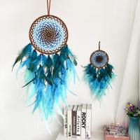 Feather & Iron Dream Catcher Hanging Ornaments for home decoration handmade blue PC