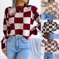 Acrylic Women Sweater & loose plaid PC