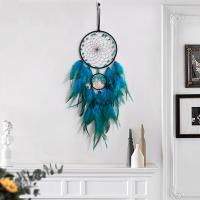 Copper Wire & Gemstone & Feather & Iron Dream Catcher Hanging Ornaments for home decoration wire plier handmade blue PC