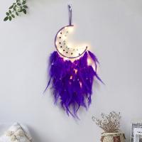 Feather & Iron & Plastic Dream Catcher Hanging Ornaments for home decoration handmade purple PC