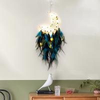Feather & Iron & Plastic Dream Catcher Hanging Ornaments for home decoration handmade blue PC
