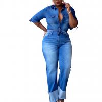 Cotton Plus Size Women Casual Set & two piece Long Trousers & top Solid blue Set