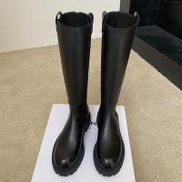 Microfiber PU Synthetic Leather & Rubber Boots hardwearing & anti-skidding Solid black Pair