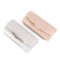 Satin & Polyester Clutch Bag with chain & soft surface Solid PC