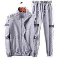 Polyester Plus Size Men Casual Set & two piece Long Trousers & coat Set