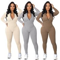 Polyester Long Jumpsuit & skinny Solid PC