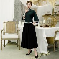 Cotton Linen Women Casual Set & two piece & loose skirt & top Solid Set