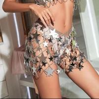 Metal Fiber Package Hip Skirt hollow star pattern silver : PC