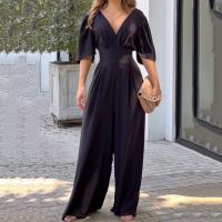 Polyester Plus Size Long Jumpsuit slimming patchwork Solid PC