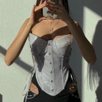 Polyester Slim Tube Top Solid silver PC