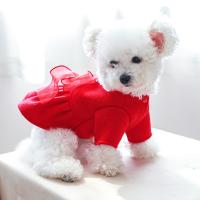 Polyester Medium-sized dogs Pet Dog Clothing Solid red Lot