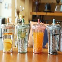 Plastic & Silicone leakproof Drinking Straw Bottle PC