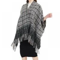 Polyester Tassels Women Scarf thermal black PC