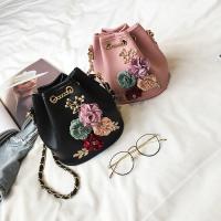 PU Leather Bucket Bag Crossbody Bag soft surface floral PC