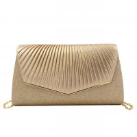 Canvas Clutch Bag with chain & soft surface gold PC