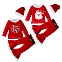 Polyester Kinder Kleidung Set, Hat & Hosen & Nach oben, unterschiedliches Muster zur Auswahl, Rot,  Festgelegt