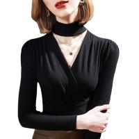 Polyester Slim Women Long Sleeve Blouses Solid PC