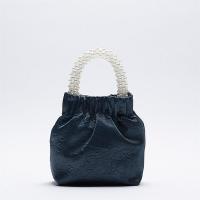 PU Leather Handbag soft surface & attached with hanging strap blue PC