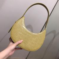 PU Leather Easy Matching Shoulder Bag soft surface crocodile grain yellow PC