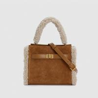 Suede Handbag soft surface & attached with hanging strap PC