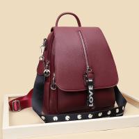 PU Leather Concise Backpack soft surface PC
