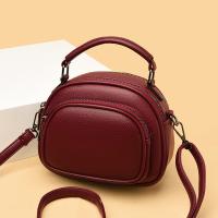 PU Leather Handbag bun & attached with hanging strap PC