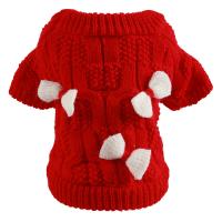 Acrylic Medium-sized dogs Pet Dog Clothing knitted Solid red Lot