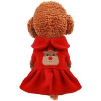 Polyester Medium-sized dogs Pet Dog Clothing christmas design  embroidered Cartoon red Lot