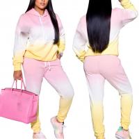 Polyester With Siamese Cap Women Casual Set & two piece & loose Sweatshirt & Pants Set