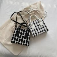 Plaid Fabric Handbag soft surface & attached with hanging strap plaid PC