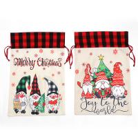 リネン クリスマススガーバッグ 印刷 選択のための異なる色とパターン 組