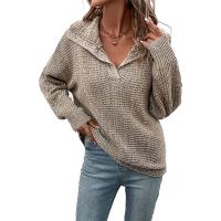 Polyester Women Sweater & loose Solid khaki PC