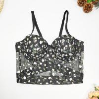 Polyester Slim Camisole backless printed shivering black PC