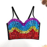 Polyester Slim Camisole backless & with rhinestone black PC