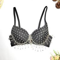 Polyester Camisole backless & with rhinestone black PC