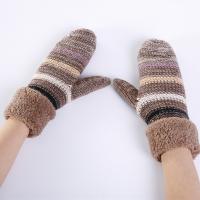 Acrylic Women Gloves thicken & thermal knitted striped : Pair