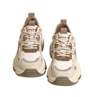 Microfiber PU Cuir synthétique & Caoutchouc Chaussures de sport pour femmes Patchwork Marron Paire