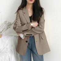 Polyester Women Suit Coat & loose patchwork Solid PC