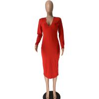 Spandex & Polyester Einteiliges Kleid, schlicht gefärbt, Solide, mehr Farben zur Auswahl,  Stück