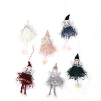 Lijm gebonden stof Kerstboom hangende Decoratie Hout & Kant Solide meer kleuren naar keuze Veel