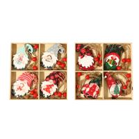 Madera Árbol de Navidad colgando de la decoración,  Paño, diferente color y patrón de elección, 5Cajas/Mucho,  Mucho