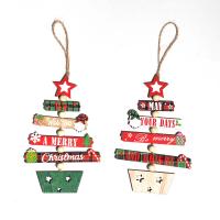 Holz Weihnachtsbaum hängen Deko, Handgefertigt, Brief, mehr Farben zur Auswahl, 5Pcs/Viel,  Viel