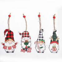 Wood Christmas Tree Hanging Decoration christmas design & four piece handmade mixed pattern multi-colored Lot