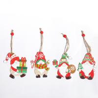 Wood Christmas Tree Hanging Decoration christmas design & four piece handmade mixed pattern multi-colored Lot
