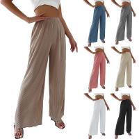 Polyester Plus Size Wide Leg Trousers & loose Solid PC