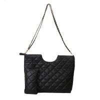 PU Leather Shoulder Bag with chain & soft surface & two piece Solid PC