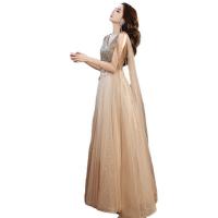 Polyester Tassels Long Evening Dress Solid champagne PC