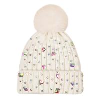 Acrylic Knitted Hat thermal & breathable & with rhinestone : PC