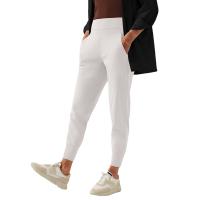 Polyester Nine Point Pants Women Casual Pants flexible & breathable patchwork Solid PC